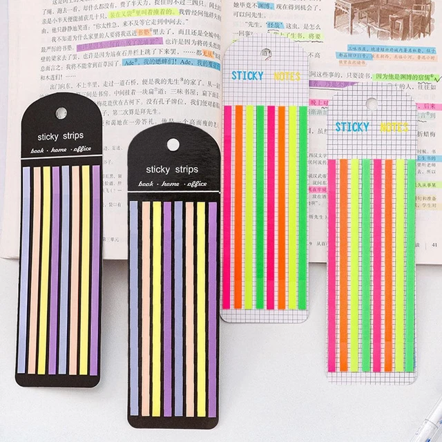 1Set Highlighter Tape Transparent Sticky Long Page Tabs✨✨ Markers F6R4