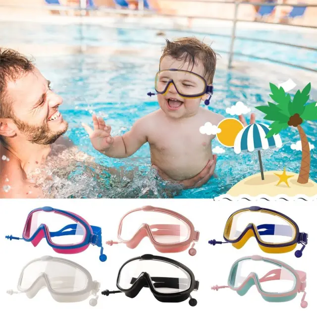 Kids Swimming Goggles Anti-Fog UV Protection Wide Vision Swim Glasses With Case