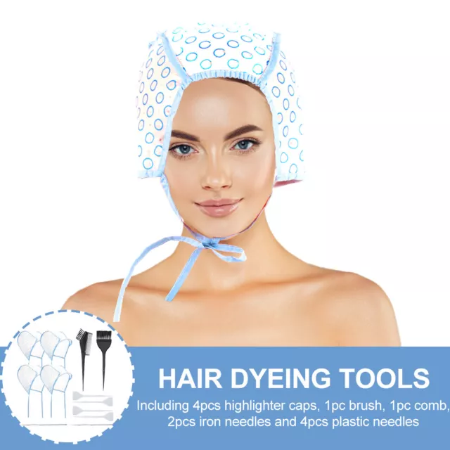 12pcs Home Use Disposable Frosting Cap Hair Highlighting Kit Convenient Salon