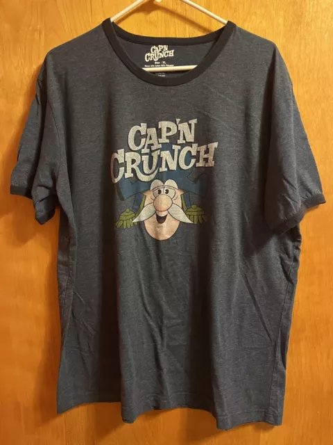 CAPTAIN CAP'N CRUNCH Cereal Logo Men's Blue Retro Ringer T-Shirt Men's ...
