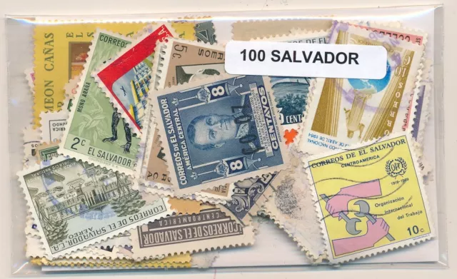 El Salvador 100 sellos diferentes