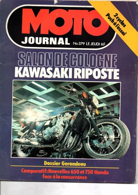 revue magazine MOTO JOURNAL SALON DE COLOGNE KAWASAKI RIPOSTE N°379 1978