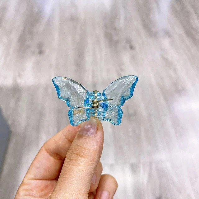 Clip Capelli Farfalla Clip Donna Coreano Trasparente (Blu Chiaro)