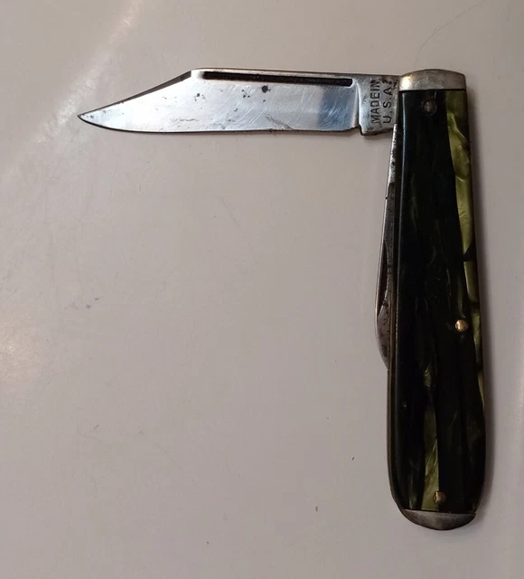 Vintage Made In USA 2 Blade Pocket Knife Unknown Maker