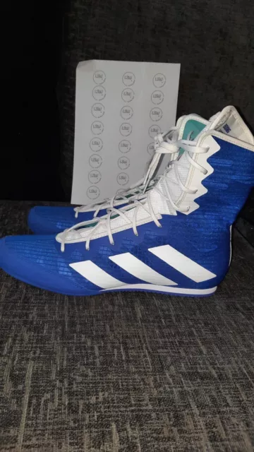 Adidas Box Hog 4 Boxing Boots Blue Boxing Shoes Sparring Trainers Ring Boots