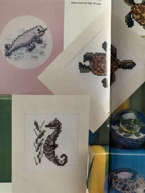Cute Aquatic Animal Cards Cross Stitch Design Chart