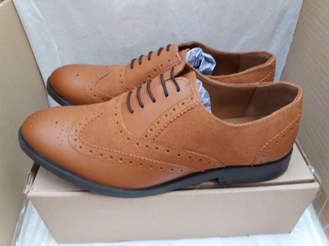 HALL SLOANE Leather Suede Tan Lace Up Brogue Shoes D9170 UK 9 RRP 69 44.95 PicClick UK
