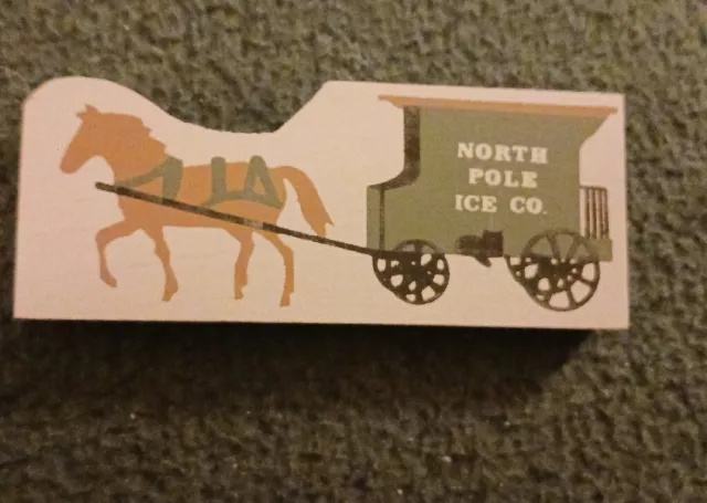 Cat's Meow Village Wooden Accessory North Pole Ice Co Horse Carriage Truck L