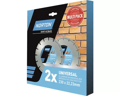 Norton Clipper Diamantscheiben-Set Universal Ø 230x22,23 mm inkl. 2x Diamanttren