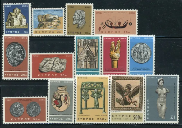CYPRUS 278-91 SG283-93 MH 1966 Definitive set of 14 CV$17