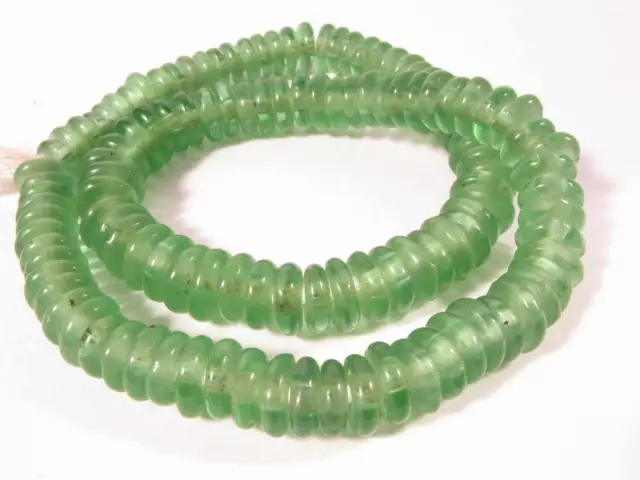 Pulverglasperlen Spacer 12mm hellgrün Krobo Ghana Recycling Glass Beads Afrozip