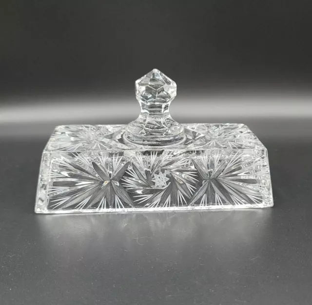 American Cut Crystal ELEANOR Lid For ¼lb Covered Butter Dish Pinwheel MINT