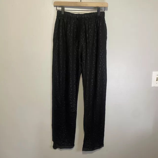 Majestic Filatures Linen Pull On Joggers Pants Black Animal Print Sz 2 Tall