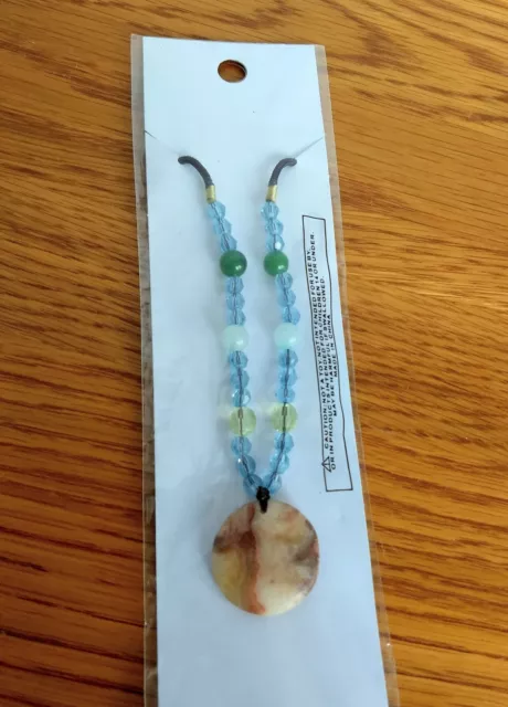 Necklace Multi-Color Italian "Onyx" Multi Gemstone Acrylic Nylon Glass NIP