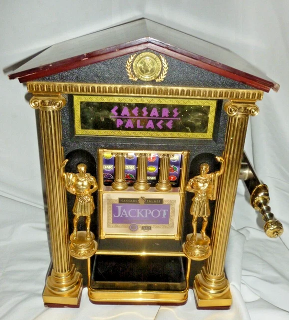 Vintage Caesars Palace Tabletop Jackpot Slot Machine Bank 1989 Franklin Mint Vintage Caesars Palace Tabletop Jackpot Slot Machine Bank 1989 Franklin Mint