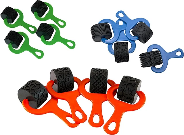 Accesorios de arte | Rodillos de plástico extra fuertes | ¡Usar con pintura, masa y arcilla!