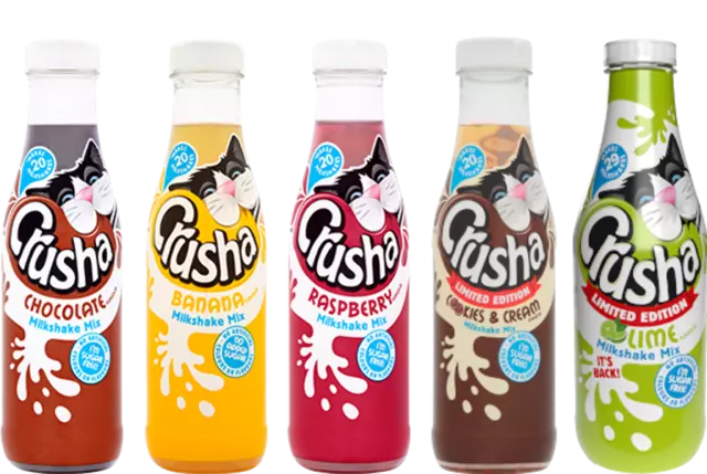 Crusha Milkshake Cookies & Cream, Lime & Chocolate Milkshake 2 X 500ml, 1 Litre.