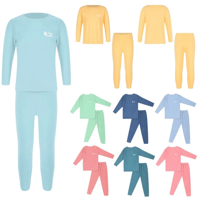 Tee top bambini ragazzi ragazze biancheria intima termica a maniche lunghe con pantaloni abbigliamento da notte