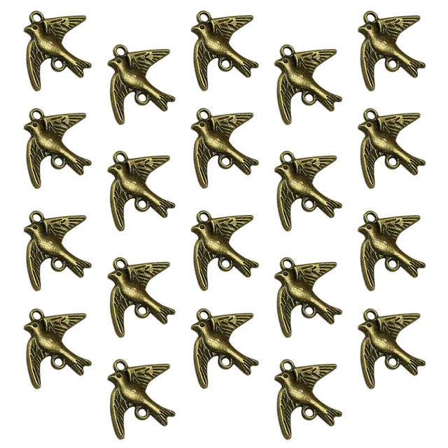 20 Stück Alloy Peace Dove Shape Anhänger Charms DIY Schmuckherstellung Zubehör f 3