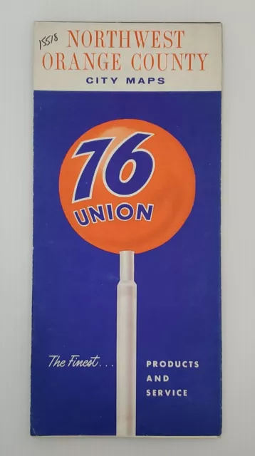 Vintage 1966 UNION 76 Northwest Orange County City Maps