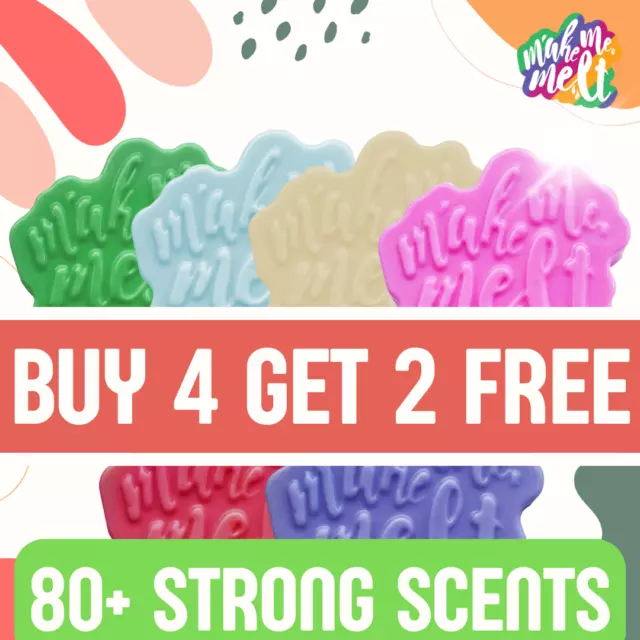 Hand-Poured Strong Wax Melt Bars - Buy 4 Get 2 FREE - Long Lasting Scented Aroma
