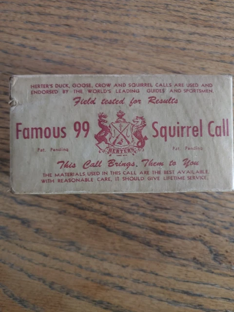 Herters Famous 99 Squirrel Call, collectable Good shape Herters Famous 99 Squirrel Call, collectable Good shape