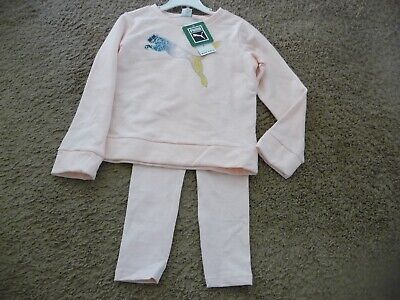 NEW NWT Puma girls size 6 2 piece pink Puma top and legging set outfit