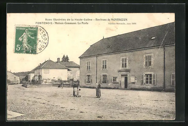 CPA Fontenois, Maison Commune, La Post 1911