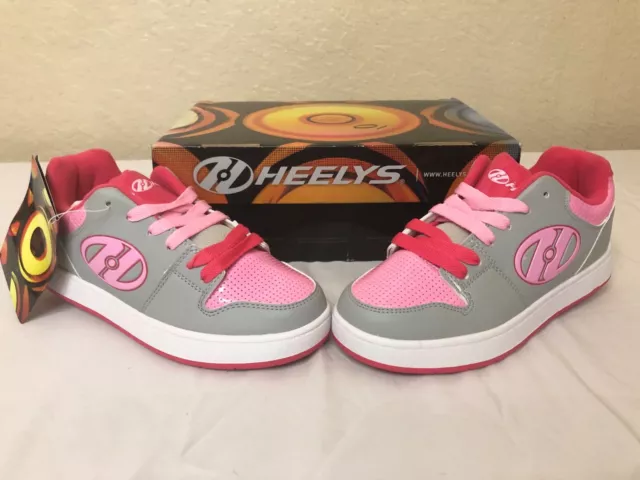 Heelys Youth Girl 771098H Cement 1-Wheel Skate Sneakers, -Grey Pnk Ras 5Y 6W NWT