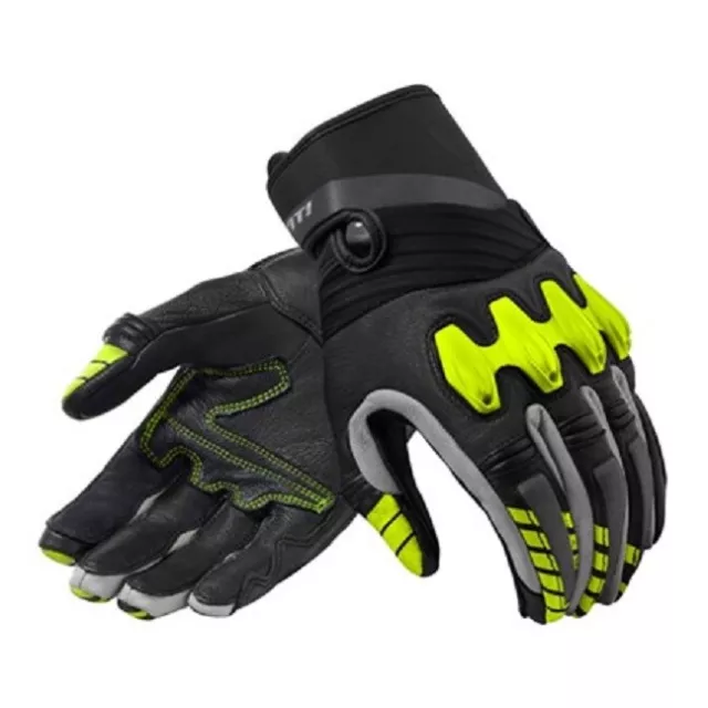 Gants en Cuir Moto Revit Energy Jaune Yellow Cuir Gants Printemps-été