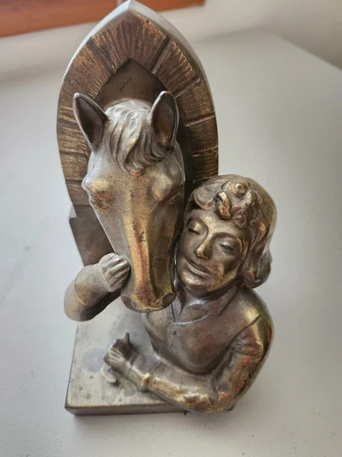 Bronze Horse & Women Bust Statute by Gladys Brown. Good Condition. 8"H×4"W