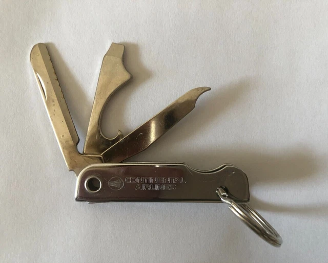 Continental Airlines Collectable Basset USA 78 Multi Tool Keychain
