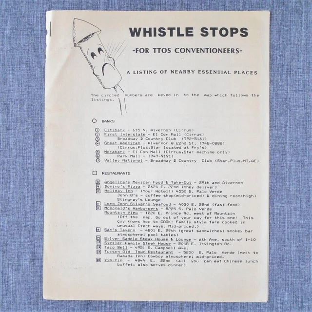 VINTAGE TOY TRAIN Operating Society TTOS Convention Ad Flyer Arizona