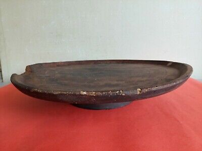 Antique Primitive Wooden Wood Table Plate Repast Board Furniture Ottoman 19th.