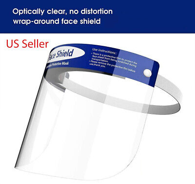 Safety Full Face Shield Guard Protector Mask Clear+Head Band Elastic Reusable US