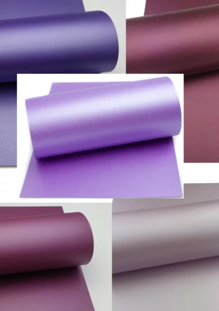 Mufira Pearlescent 300gsm Single Sided A4 Card Pearlised Shine Shades of Purple