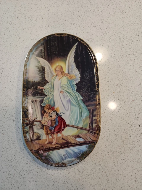 Guardian Angel Bradford Exchange German Oval Plate 1995 Behuteter Heimweg