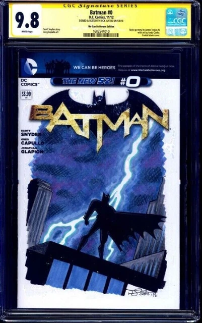Batman #0 Cgc 9.8 Orginal Batman Sketch By Nick Justus