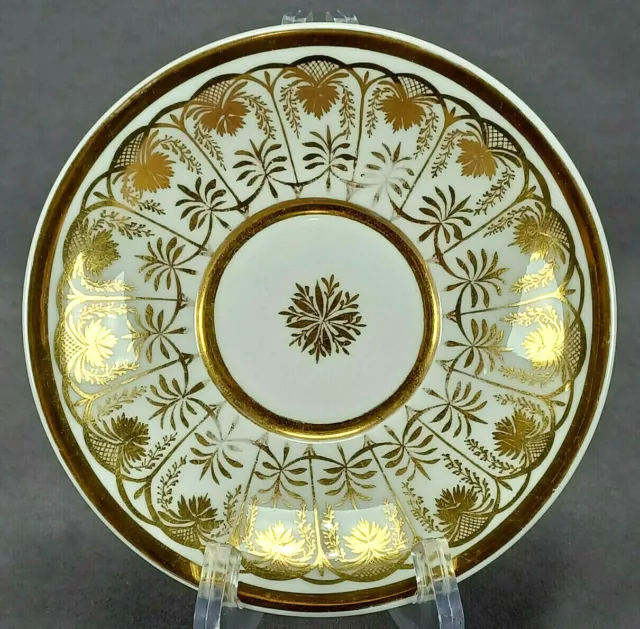 Antique KPM Berlin Gold Gilt Floral & Arch 5 3/4 Inch Saucer Circa 1800-1810