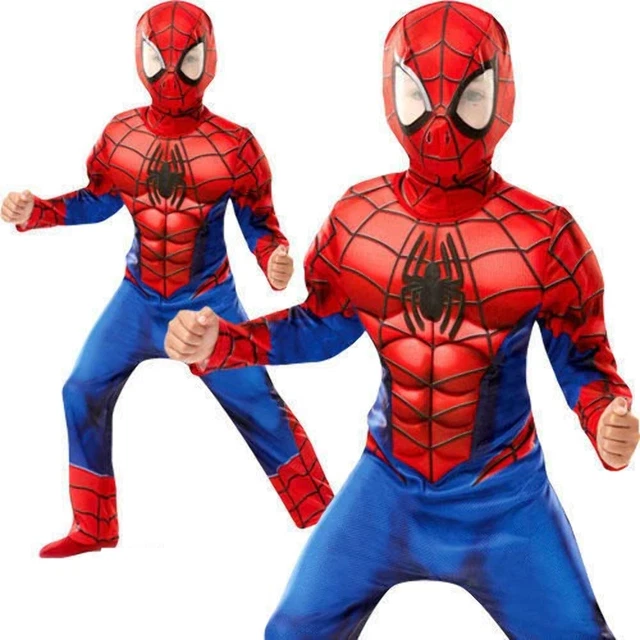 Costume Spider-Man Enfant – Combinaison + Masque – Taille élastique – Cosplay, Halloween, Anniversaire
