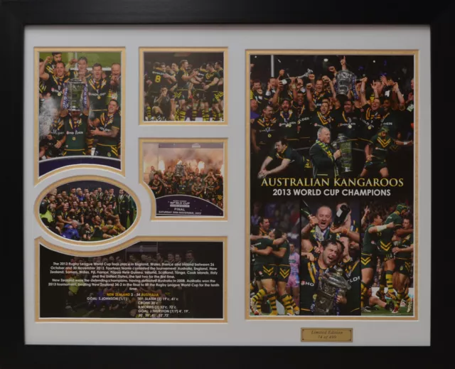 Australia Kangaroos 2013 World Cup Limited Edition Signed Framed Memorabilia (w)