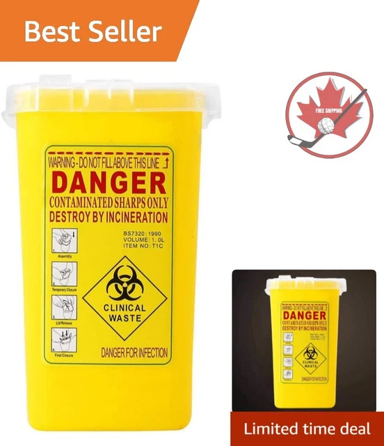 Durable Sharps Container - Safe Disposal for Needles - Travel-Friendly - 1pcs