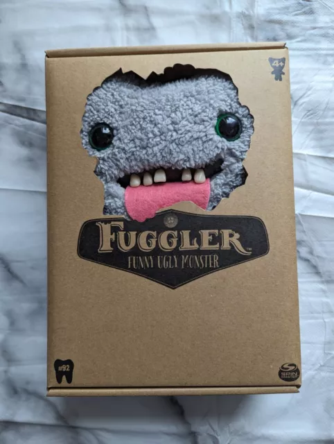 Fuggler lustig hässlich Monster grau Tintenfischfell Zähne neu Stofftier Plüschtier #92