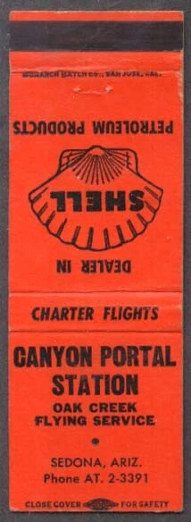 Canyon Portal Shell Gasoline Sedona AZ matchcover