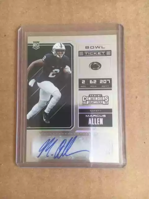 2018 Panini Contenders Marcus Allen Bowl Ticket Rc Auto #09/99 Penn State