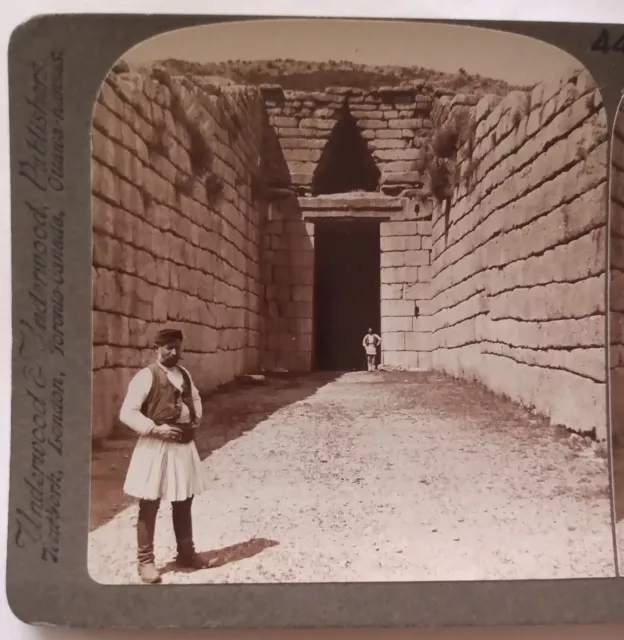 1907 Greece Peloponnese Mycenae Stereoscopic Photograph