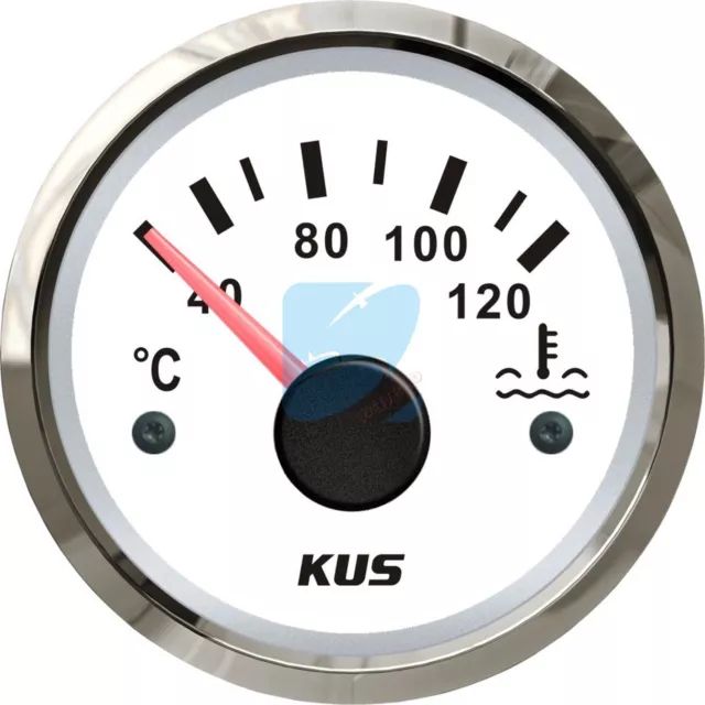 KUS Marine Engine Water Temperature Gauge Boat Temp Meter Car/RV White 40-120 ºC