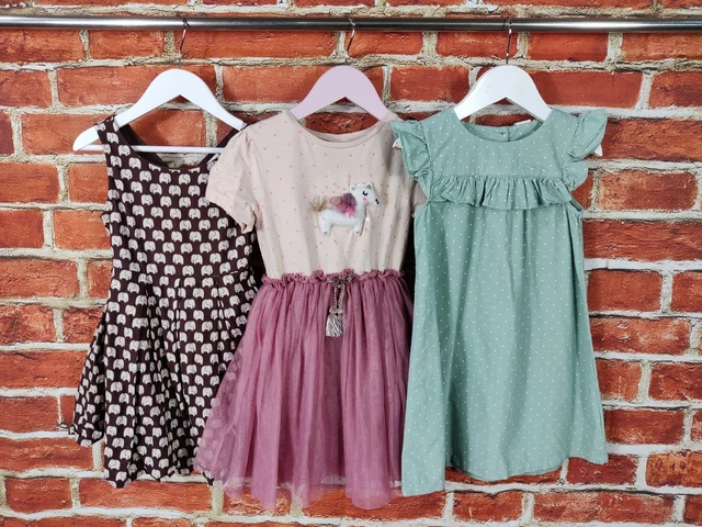 Pacchetto Abiti Ragazze Età 3-4 Anni Next H&M Festa Estate Tutu Lama Bambini 104Cm
