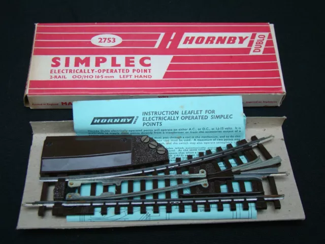 Hornby Dublo 2753 Simplec Electrically-Operated Switch Point L/H - Boxed