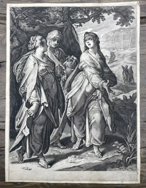 Nach Bartholomeus Spranger, Die drei Frauen, Kupferstich um 1600